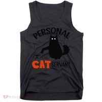 Funny Black Cat Personal Cat Servant Tank Top thumb 0