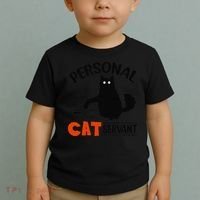 Funny Black Cat Personal Cat Servant Toddler T-Shirt thumb 2