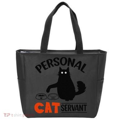 Funny Black Cat Personal Cat Servant Tote Bag