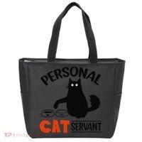 Funny Black Cat Personal Cat Servant Tote Bag thumb 0