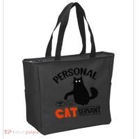 Funny Black Cat Personal Cat Servant Tote Bag thumb 2
