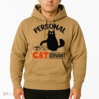 Funny Black Cat Personal Cat Servant Hoodie thumb 2