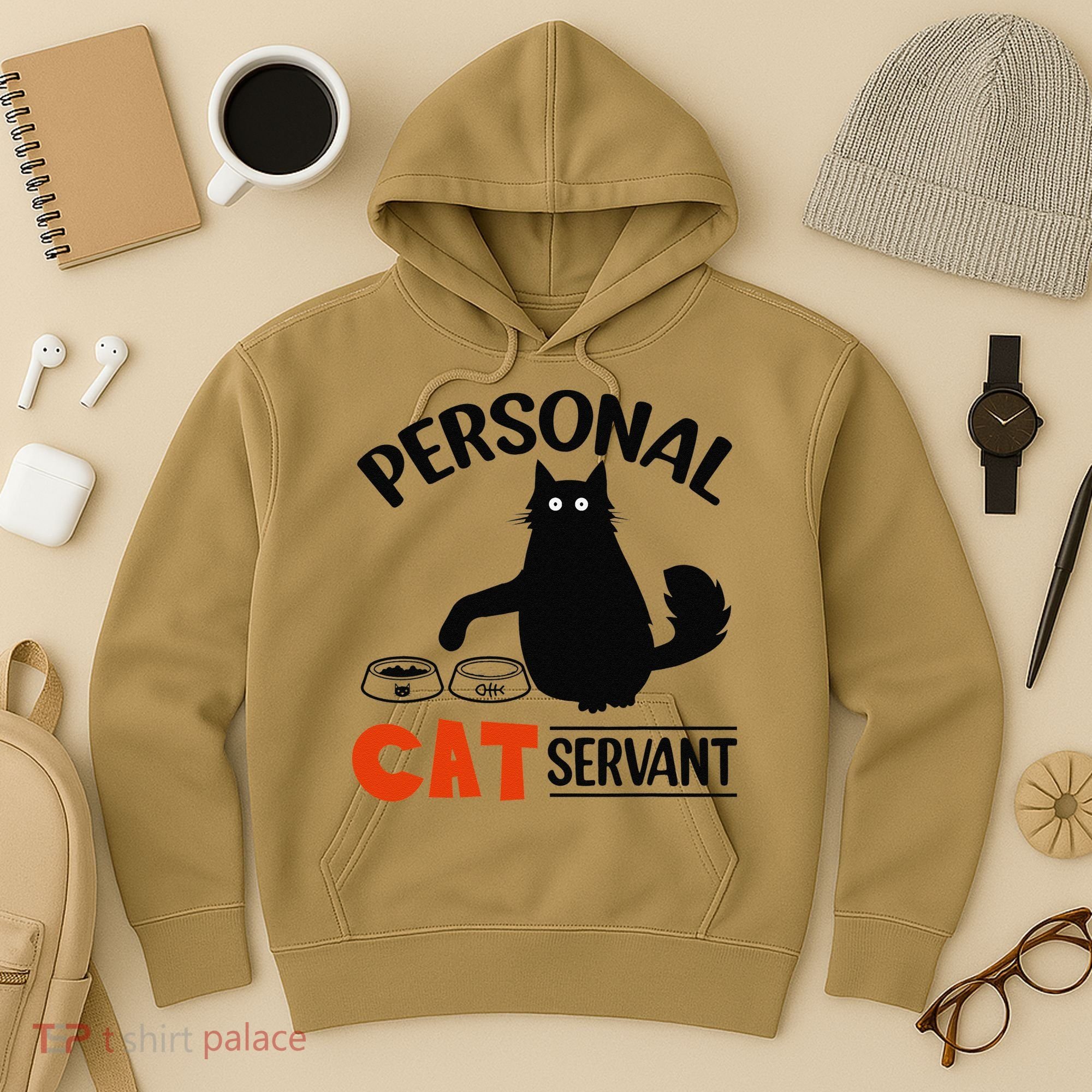 Funny Black Cat Personal Cat Servant Hoodie