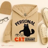 Funny Black Cat Personal Cat Servant Hoodie thumb 4