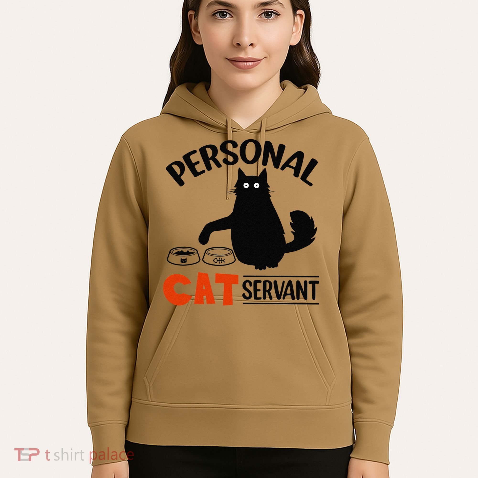 Funny Black Cat Personal Cat Servant Hoodie