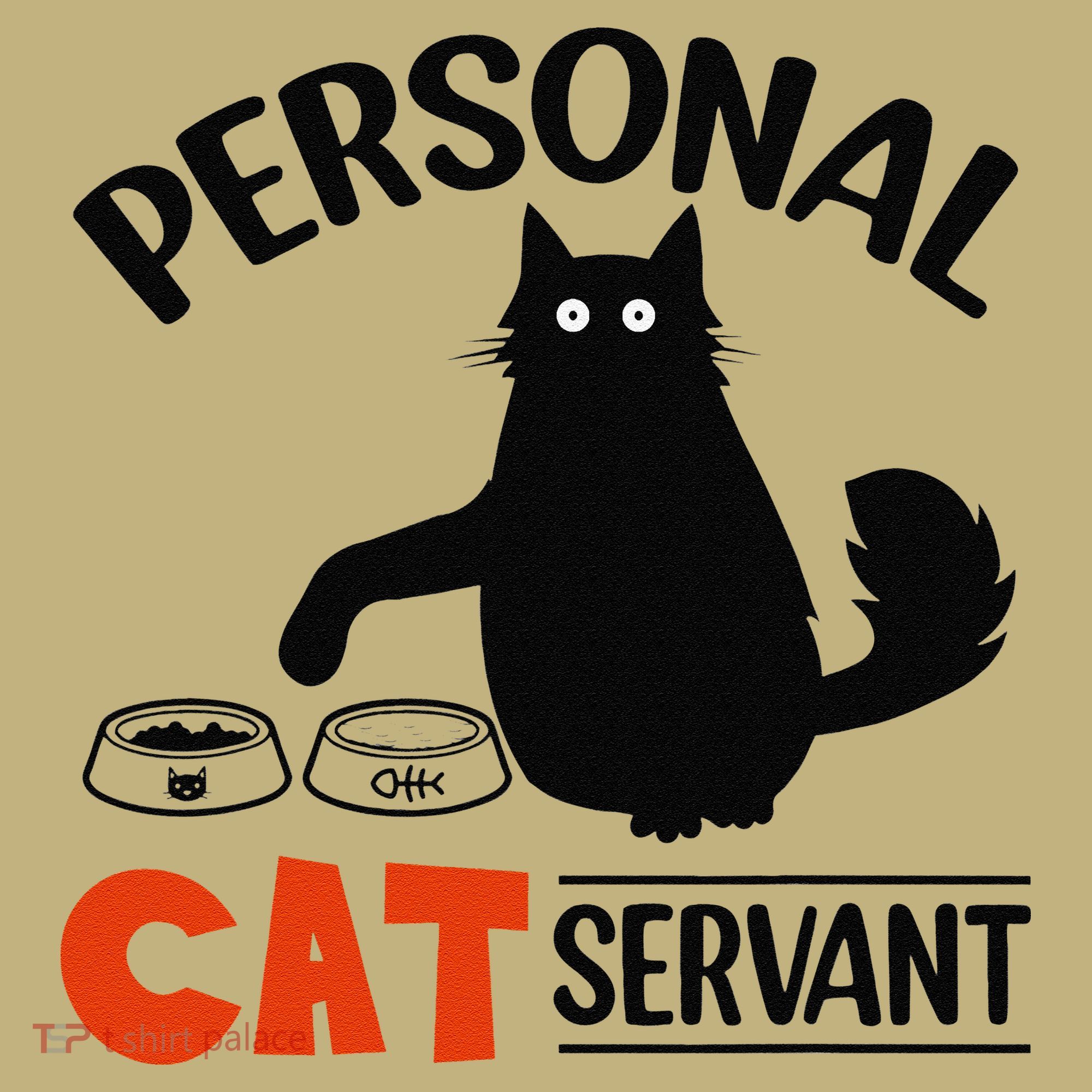 Funny Black Cat Personal Cat Servant Polo