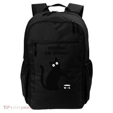 Funny Black Cat Personal Cat Servant Cat Lover Gift Backpack