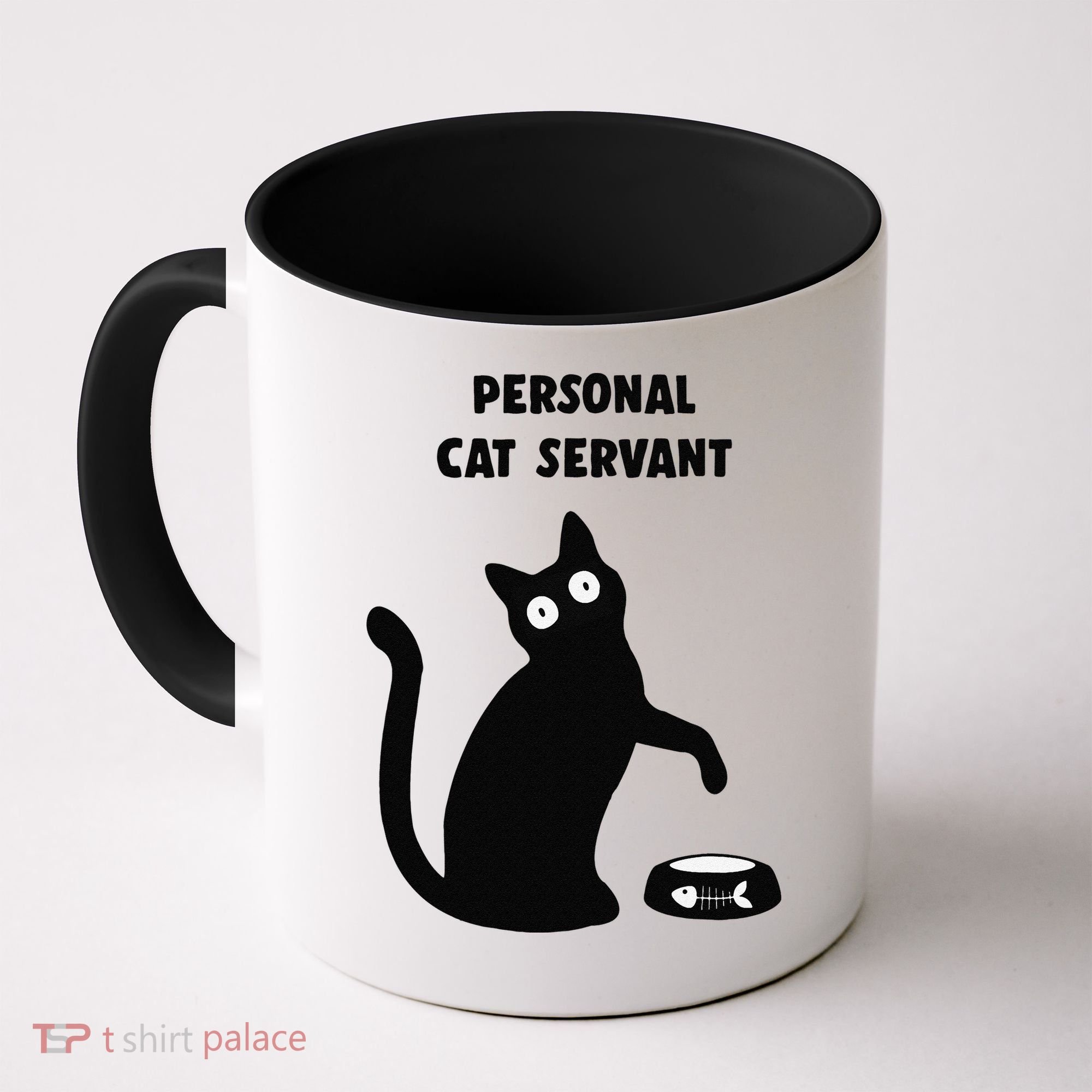 Funny Black Cat Personal Cat Servant Cat Lover Gift Coffee Mug