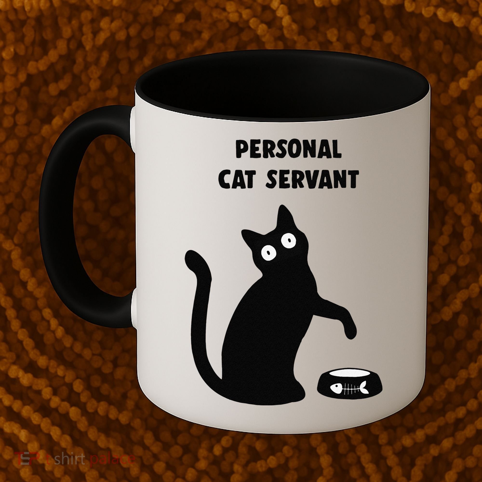 Funny Black Cat Personal Cat Servant Cat Lover Gift Coffee Mug