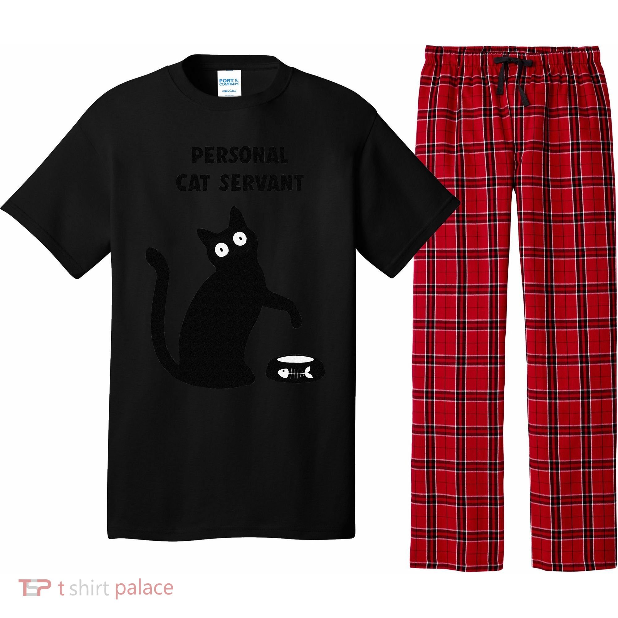 Funny Black Cat Personal Cat Servant Cat Lover Gift Pajama Set