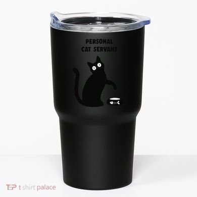 Funny Black Cat Personal Cat Servant Cat Lover Gift Tumbler
