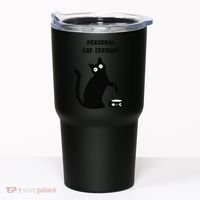 Funny Black Cat Personal Cat Servant Cat Lover Gift Tumbler thumb 0
