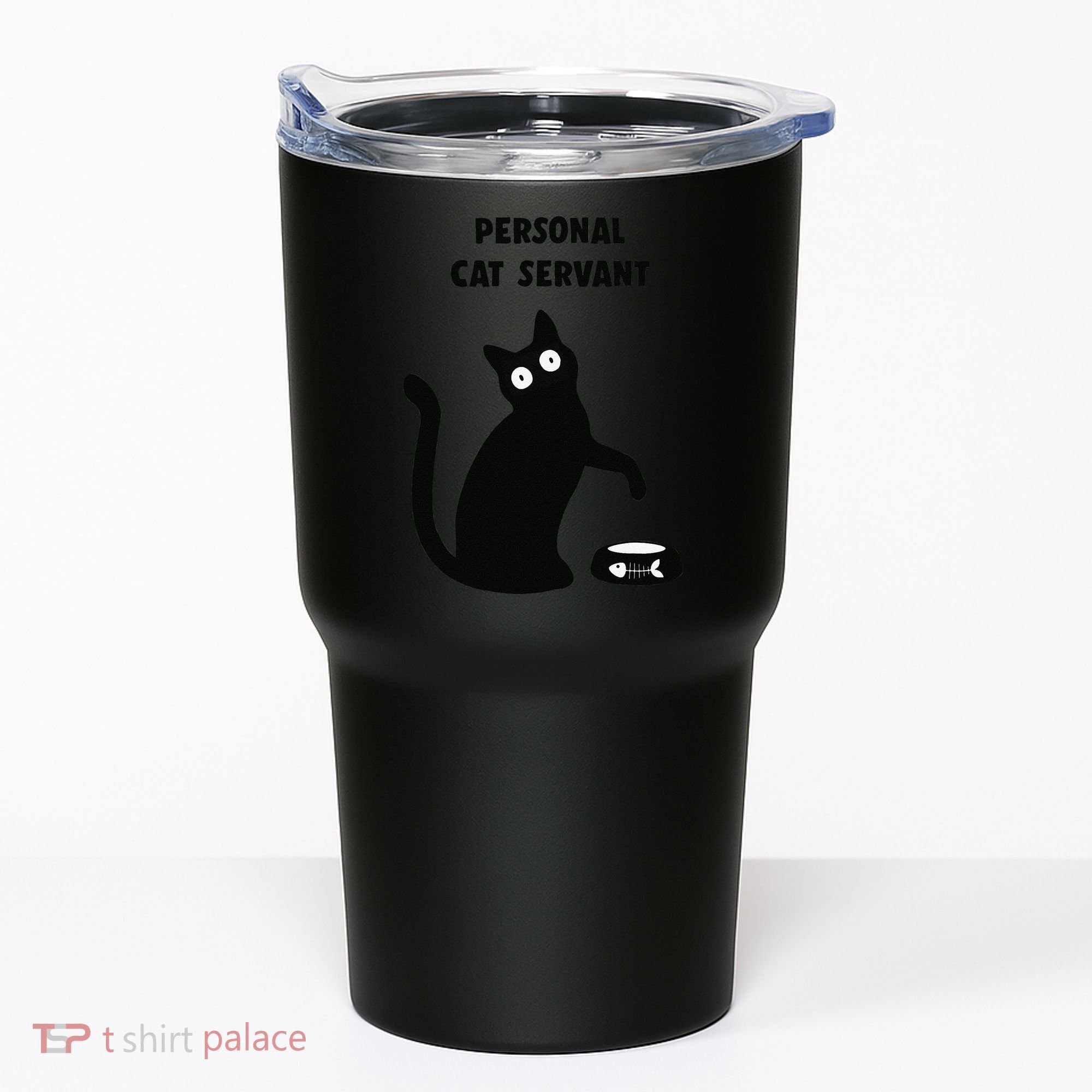Funny Black Cat Personal Cat Servant Cat Lover Gift Tumbler