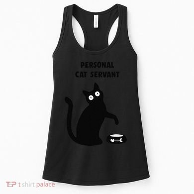 Funny Black Cat Personal Cat Servant Cat Lover Gift Women's Tank Top