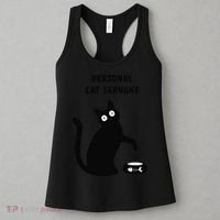 Funny Black Cat Personal Cat Servant Cat Lover Gift Women's Tank Top thumb 3