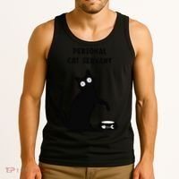 Funny Black Cat Personal Cat Servant Cat Lover Gift Tank Top thumb 3