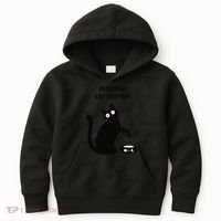 Funny Black Cat Personal Cat Servant Cat Lover Gift Kids Hoodie thumb 0