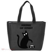 Funny Black Cat Personal Cat Servant Cat Lover Gift Tote Bag thumb 0
