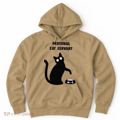 Funny Black Cat Personal Cat Servant Cat Lover Gift Hoodie