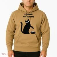 Funny Black Cat Personal Cat Servant Cat Lover Gift Hoodie thumb 2