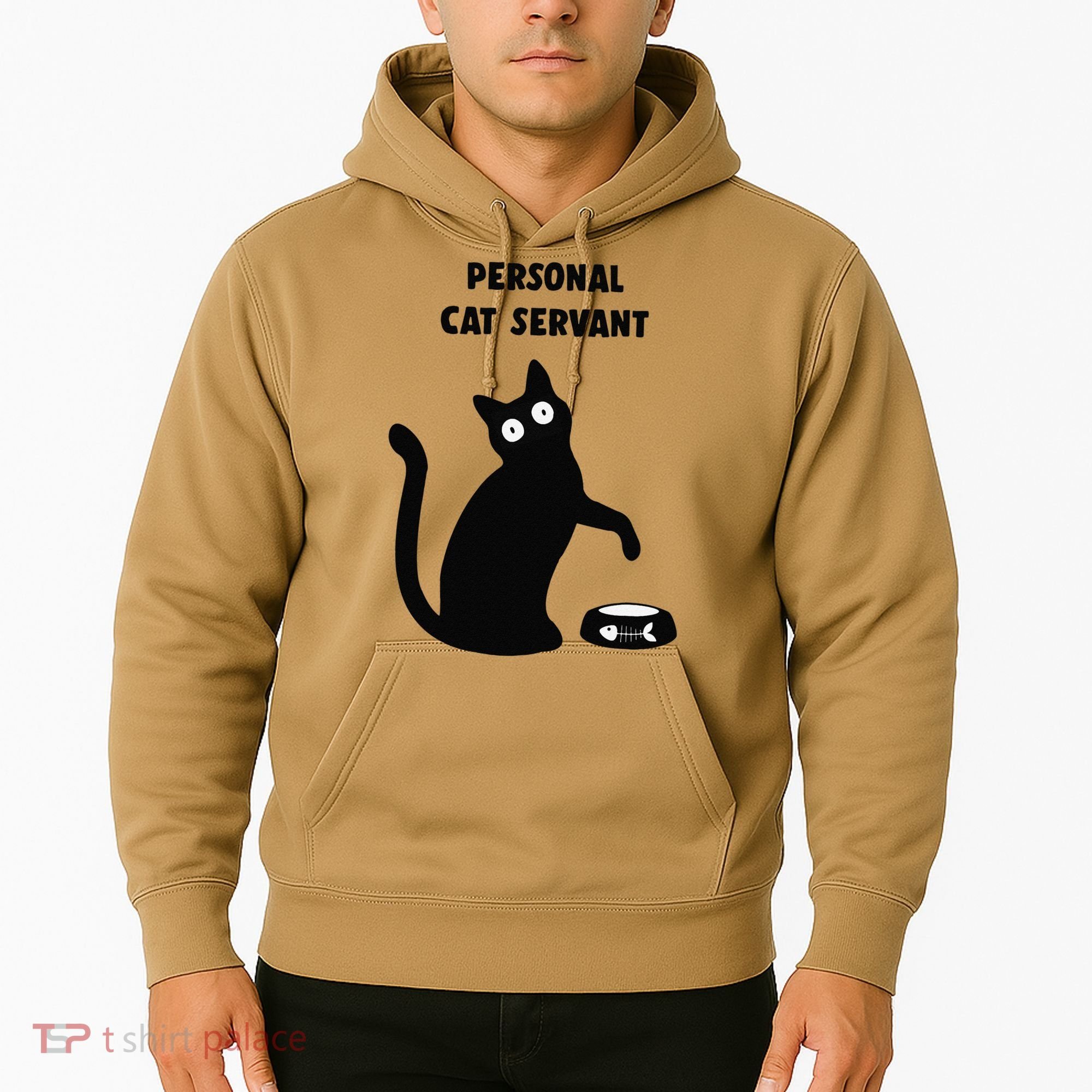 Funny Black Cat Personal Cat Servant Cat Lover Gift Hoodie