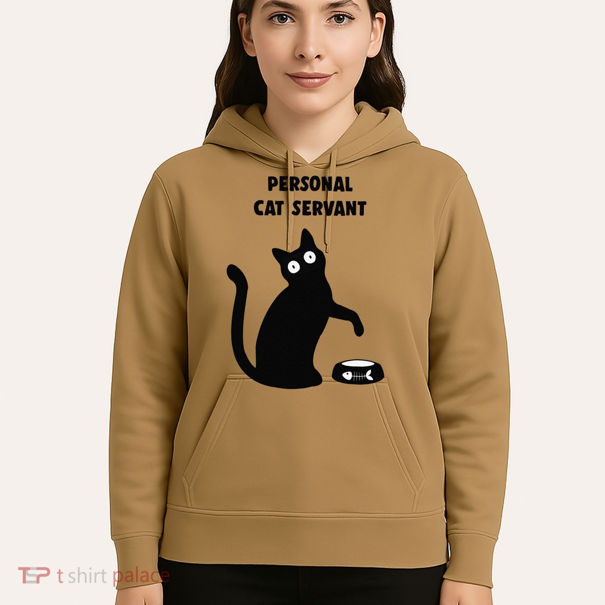 Funny Black Cat Personal Cat Servant Cat Lover Gift Hoodie