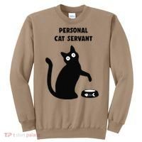 Funny Black Cat Personal Cat Servant Cat Lover Gift Sweatshirt thumb 0