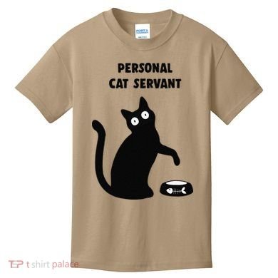 Funny Black Cat Personal Cat Servant Cat Lover Gift Kids T-Shirt