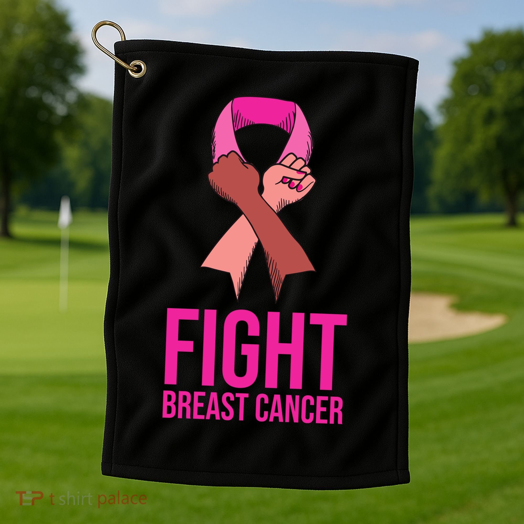 Fight Breast Cancer Together Golf Towel