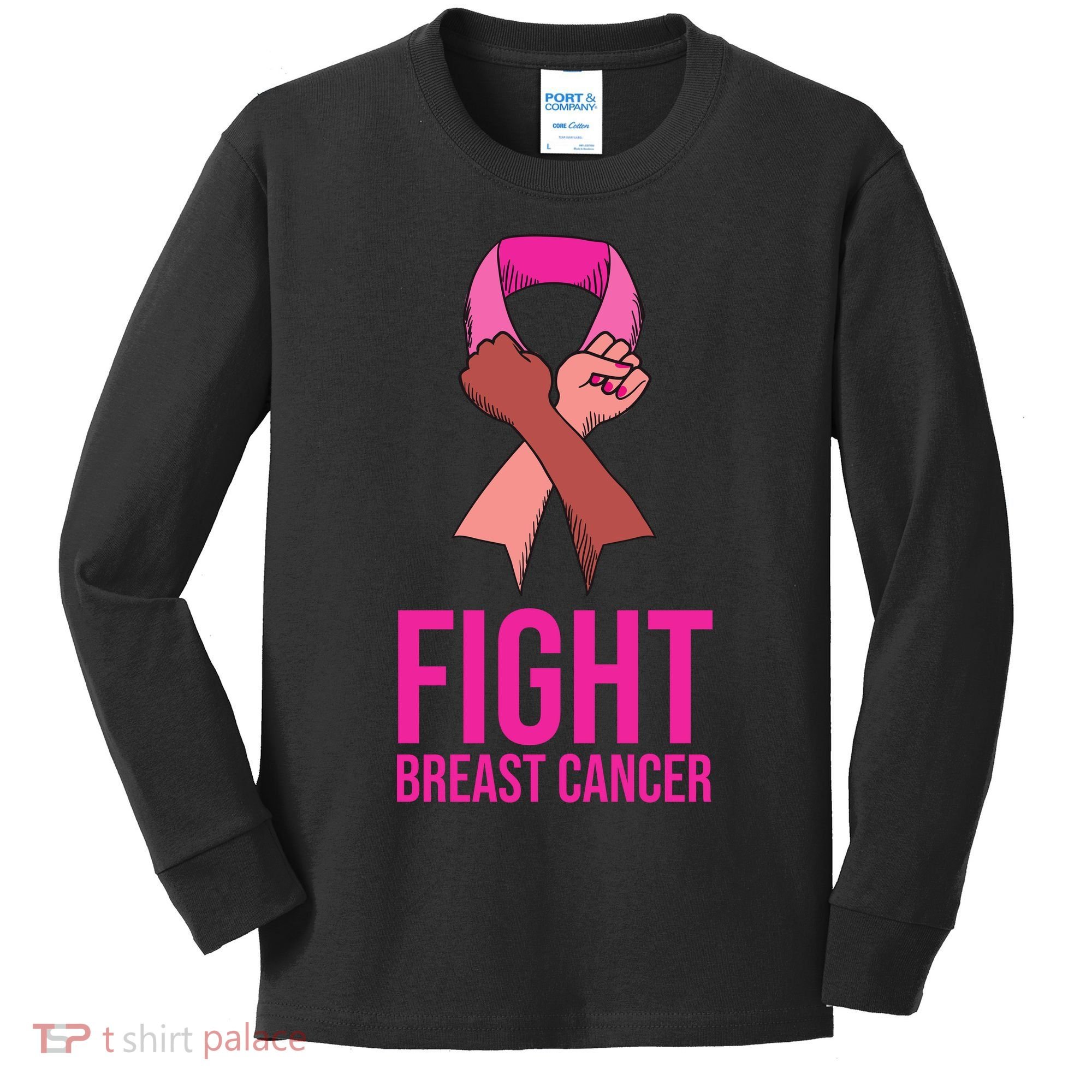 Fight Breast Cancer Together Kids Long Sleeve Shirt