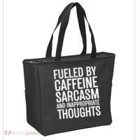 Fueled By Caffeine Sarcasm And Inappropriate Thoughts Tote Bag thumb 2