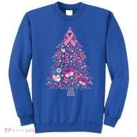 Funny Breast Cancer Awareness Christmas Tree Xmas Pink Sweatshirt thumb 0