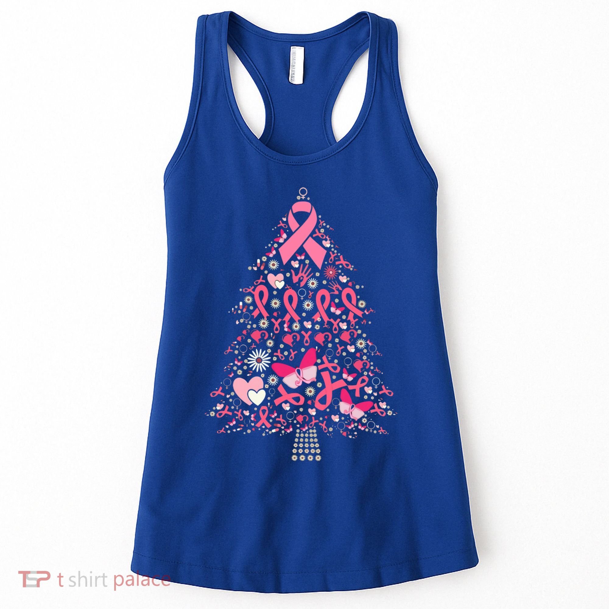 Funny Breast Cancer Awareness Christmas Tree Xmas Pink Women's Tank Top