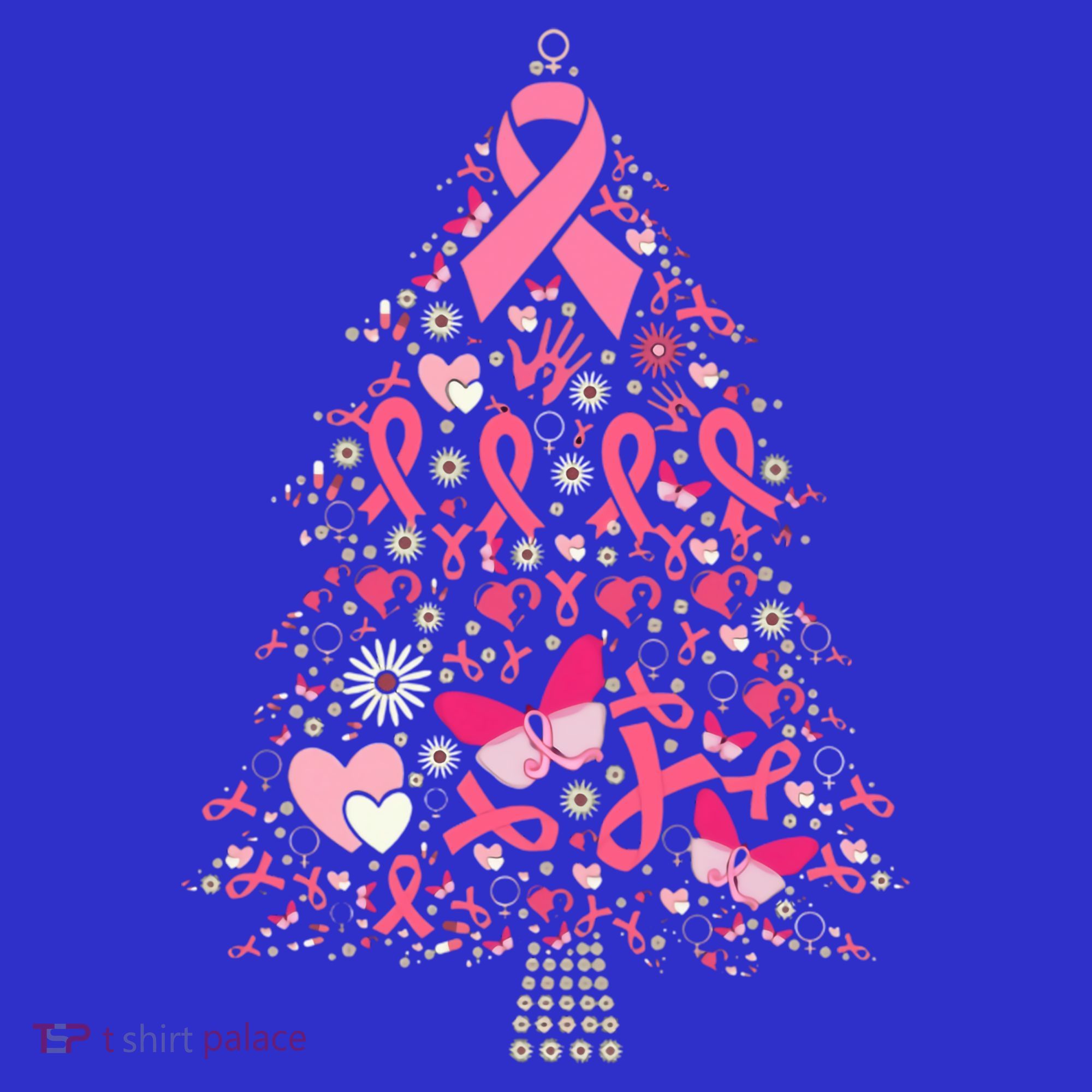 Funny Breast Cancer Awareness Christmas Tree Xmas Pink Toddler Hoodie