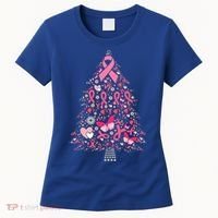 Funny Breast Cancer Awareness Christmas Tree Xmas Pink Women's T-Shirt thumb 0