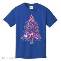 Funny Breast Cancer Awareness Christmas Tree Xmas Pink Kids T-Shirt thumb 0
