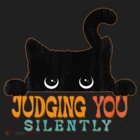Funny Black Cat Judging You Silently Sarcastic Cat Women's Sweatshirt thumb 2