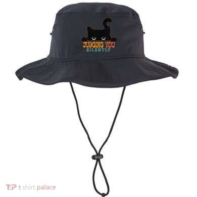 Funny Black Cat Judging You Silently Sarcastic Cat Bucket Hat
