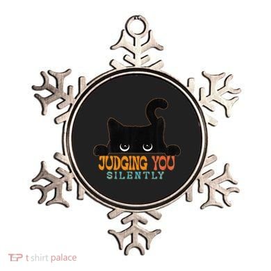 Funny Black Cat Judging You Silently Sarcastic Cat Ornament