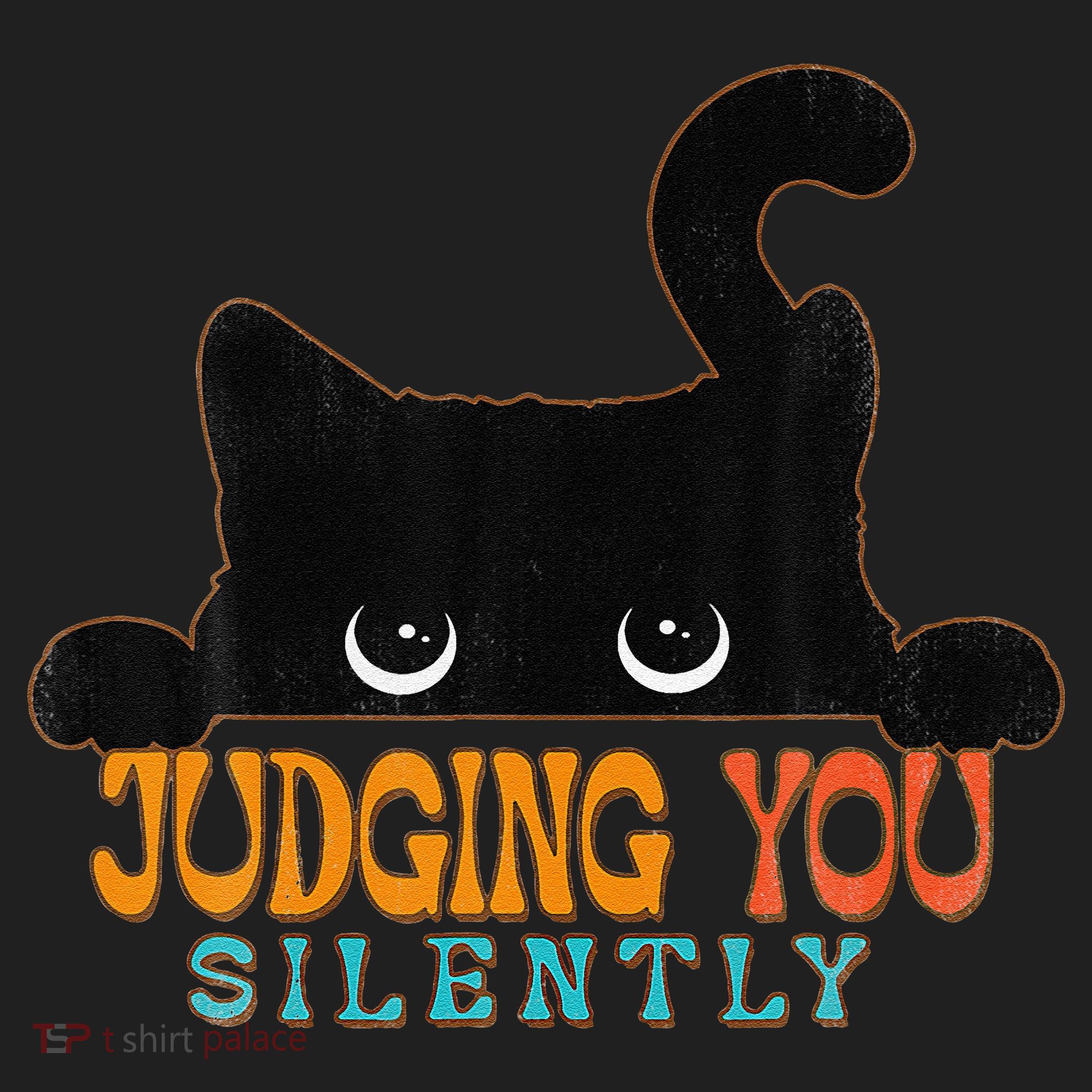 Funny Black Cat Judging You Silently Sarcastic Cat Golf Towel