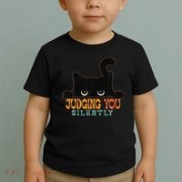 Funny Black Cat Judging You Silently Sarcastic Cat Toddler T-Shirt thumb 2