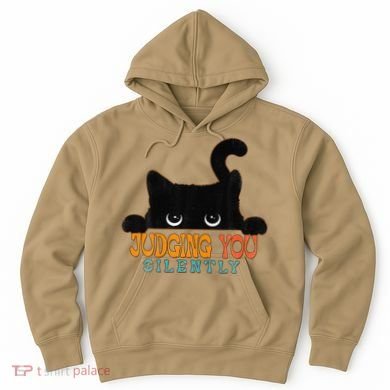 Funny Black Cat Judging You Silently Sarcastic Cat Hoodie