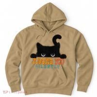 Funny Black Cat Judging You Silently Sarcastic Cat Hoodie thumb 0
