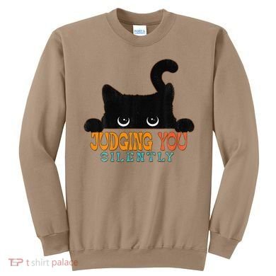 Funny Black Cat Judging You Silently Sarcastic Cat Sweatshirt