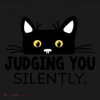 Funny Black Cat Judging You Silently Sarcastic Saying Cool Gift Bucket Hat thumb 4