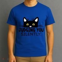 Funny Black Cat Judging You Silently Sarcastic Saying Cool Gift T-Shirt thumb 3