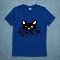 Funny Black Cat Judging You Silently Sarcastic Saying Cool Gift T-Shirt thumb 5