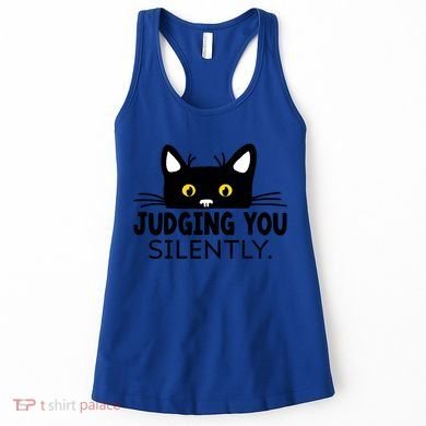 Funny Black Cat Judging You Silently Sarcastic Saying Cool Gift Women's Tank Top