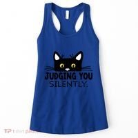 Funny Black Cat Judging You Silently Sarcastic Saying Cool Gift Women's Tank Top thumb 0