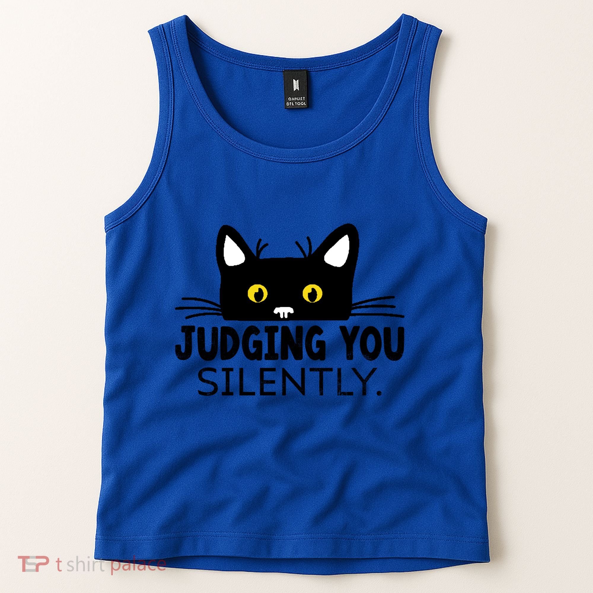 Funny Black Cat Judging You Silently Sarcastic Saying Cool Gift Tank Top